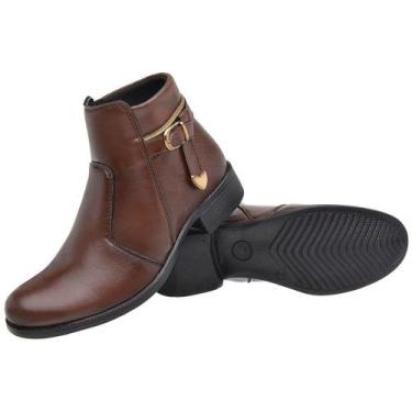 Imagem de Bota Botina Feminina Cano Curto Coturno Salto Baixo Estilo - Mr try sh