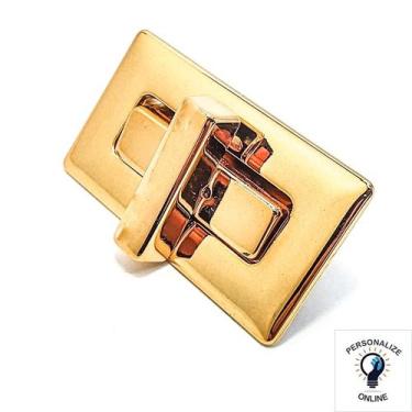 Imagem de Fecho Retangular e Oval Duplo  Para Bolsa Dourado 01 unidade - Persona