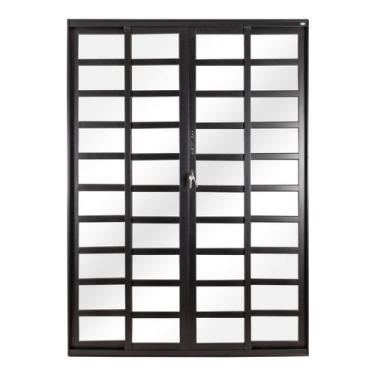 Imagem de Porta Correr 4 Folhas Móveis Central com Travessa Topsul 210x150cm Esq