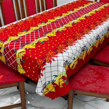 Imagem de Toalha de Mesa Natalina 12 Lugares 3,50m x 1,40m Oxford Estampado - BE