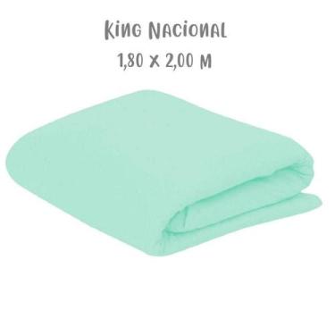 Imagem de Lençol de Elástico Avulso King Nacional 1,80 x 2,00m Verde Arrumadinho