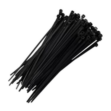 Imagem de Kit 100 Abraçadeira de organizar e Prender Fios Nylon - Arts, Preto