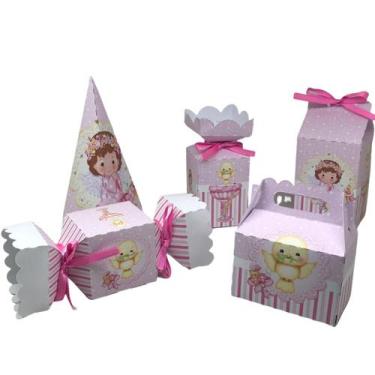 Imagem de Kit Festa Fácil Decoração Lembrancinhas Batizado Menina - KIBUNITINHO