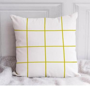 Imagem de Almofada Grid 40x40cm Off White/Amarela - FASTLAR