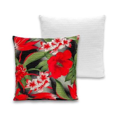 Imagem de Kit 2 Capas de Almofadas PIQUET Favinho Lisa e Estampada 40x40 C/ Zípe
