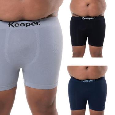 Imagem de Kit 3 Cuecas boxer plus size microfibra sem costura anti assadura esco