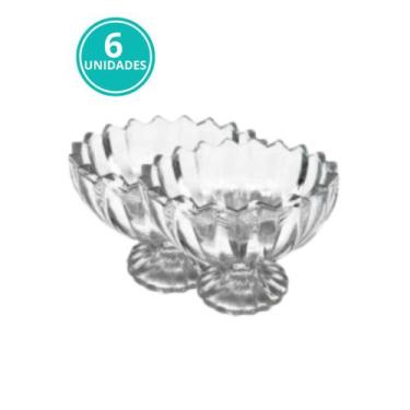 Imagem de Kit 6 Taça Tigela Sobremesa Sorvete Vidro Transparente 110ml - DOLCE H
