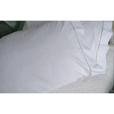 Imagem de Par De Fronha Algodao Ponto Palito 02pcs - Chrisney Bordados, BRANCA