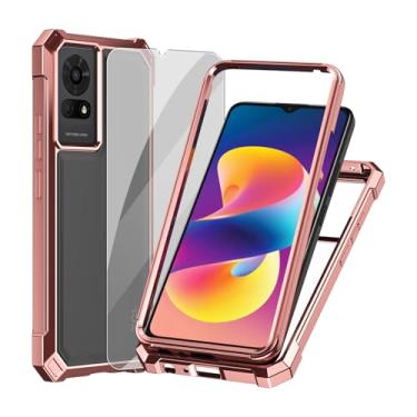 Imagem de Ailiber Capa transparente para TCL K24, com protetor de tela, TCL 50 LE/TCL K23 Slim Phone Case, dupla camada à prova de choque, transparente transparente [antiamarelamento], capa resistente a