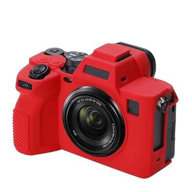 Imagem de Capa para câmera digital para Sony A7 IV, capa protetora de silicone macio antiarranhões capa para câmera (vermelha)