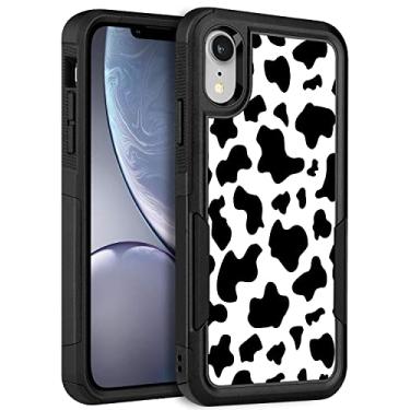 Imagem de LOQUPE Capa projetada para iPhone XR, resistente, resistente, leve, fina, à prova de choque, capa protetora para iPhone XR de 6,1 polegadas, mulheres meninas, estampa de vaca fofa