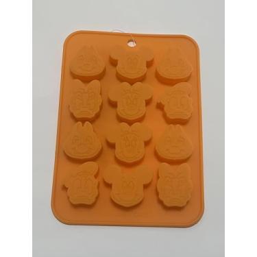 Imagem de DAISO Molde de silicone para chocolate Disney (Mickey e amigos), pequeno, laranja