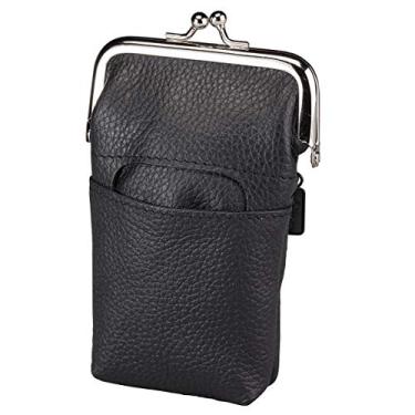 Imagem de Buxton Caixa de cigarros feminina coleção herdeira de couro com bolso para isqueiro, Preto, One Size