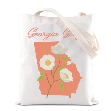 Imagem de TGBJE Georgia Bolsa feminina Georgia State Pride Gift Georgia Floral Shopping Bag Cherokee Rose Gift Georgia Coquette Gift, Bolsa feminina Georgia, Medium