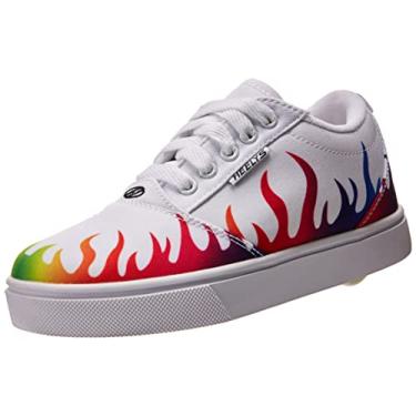 Imagem de Heelys Calçado de skate unissex infantil com rodas, Branco/arco-íris, 2 Big Kid