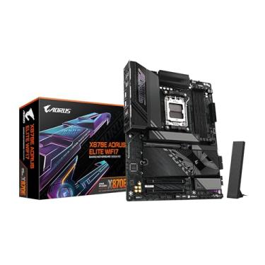 Imagem de GIGABYTE X870E AORUS Elite WIFI7 AM5 LGA 1718, ATX, DDR5, 4X M.2, PCIe 5.0, USB4, Wi-Fi 7, LAN 2.5GbE, EZ-Latch, Q-Flash