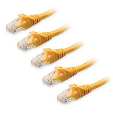 Imagem de Cable Matters - Pacote com 5 cabos Ethernet Cat6 Snagless (cabo Cat6, cabo Cat 6), Amarelo, 7 ft