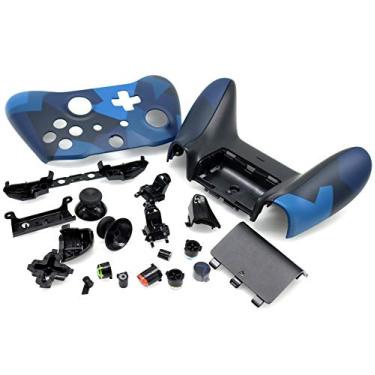 Imagem de Deal4GO Conjunto de substituição personalizado de carcaça completa com botões amortecedores kit de substituição para controle sem fio XB0X One modelo 1708 (azul)