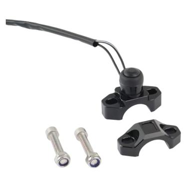 Imagem de Interruptor universal de parada de partida do motor de motocicleta com placa traseira de montagem para quadriciclo e scooter Quard com guidão de 22 mm (preto (botão preto))