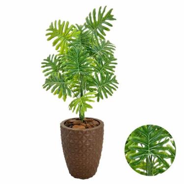 Imagem de Planta Costela De Adão Artificial + Vaso Completo Cores - Flor Imp