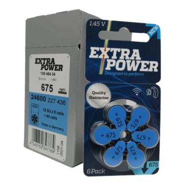 Imagem de Caixa de Pilhas para Aparelho Auditivo Extra Power Nº 675 (Azul) - 60 