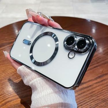 Imagem de Capa de telefone magnética de luxo com revestimento transparente para Samsung Galaxy S24 S23 FE S22 S21 S20 Plus Note 10 20 Ultra A55 A35 A15 A05, prata, para Galaxy S21