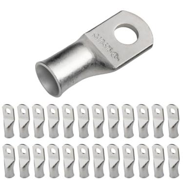 Imagem de SELTERM Parafusos de 1/0 AWG 5/16" (25 peças) UL de grau naval, extremidades do cabo de bateria, ilhós de cobre estanhado, conectores de terminal de anel tubular [B66]