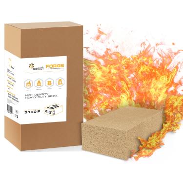 Imagem de GIRtech Forge-1 Material refratário de grau industrial de alta densidade, pacote com um, para forjas, forjas, fogões de madeira ou carvão, fornos, tijolo de fogo resistente 3180 F