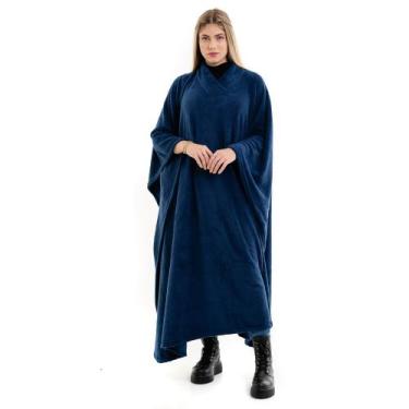 Imagem de Poncho Masculino Feminino Gaúcho Fleece Plush Quente Gola - Gresco, Az