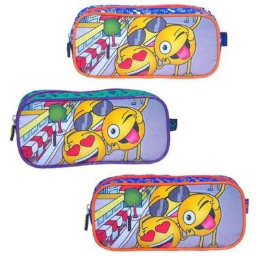 Imagem de Estojo Escolar Infantil Masculino Stylus Emoticons Guys 9'' Colors - W