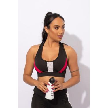 Imagem de Top Nadador Fitness com Tela na Parte Frontal Academia Feminino F7NEWS