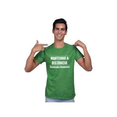 Imagem de Camiseta Dia dos Namorados Cuidado Namorada Ciumenta Verde Bandeira - 