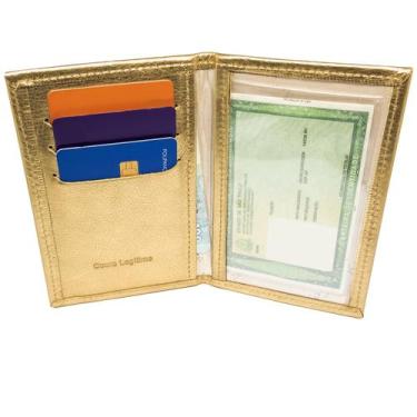 Imagem de Carteira Porta Documento Couro Legitimo Feminina Cabe RG, CNH, Cartões