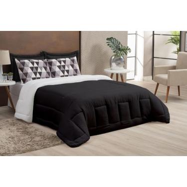 Imagem de Kit casal queen dupla face vitoria 5 peças preto branco - NOSSO LAR EN