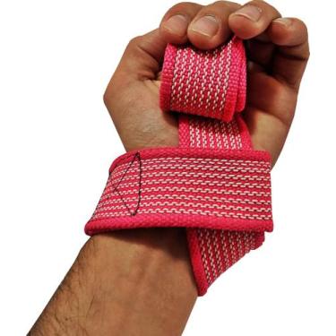 Imagem de Strap Fita Antiderrapante Rosa Academia Puxada - Pro Trainer