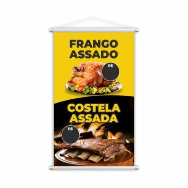 Imagem de Banner Frango Assado e Costela Assada Restaurante 80x50cm - PlimShop