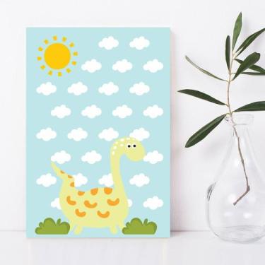 Imagem de Placa Decorativa MDF Infantil Dinossauro Baby Amarelo 30x40 - Quartinh