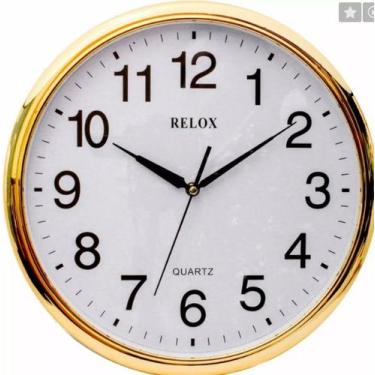 Imagem de Relogio De Parede Grande Branco E Prata 36x36cm Lindo ! - Reloxx