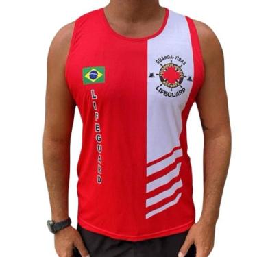 Imagem de Camiseta Guarda Vida Civil Life Guard Resgate Verm Fx Branca - Lifes, 