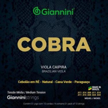 Imagem de Encordoamento Para Viola Caipira Aço Média Série Cobra Giannini GESVNM