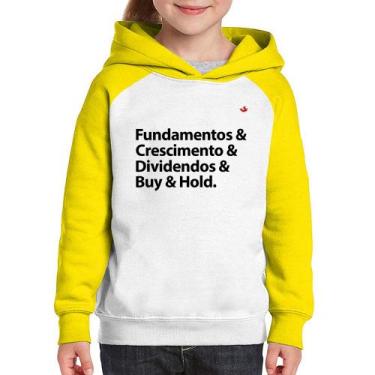 Imagem de Moletom Infantil Buy & Hold - Foca na Moda, Branco, Amarelo, 2