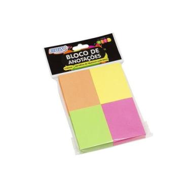 Imagem de Bloco Adesivo Smart Notes 38x51mm Neon - 100fls  4blocos - BRW