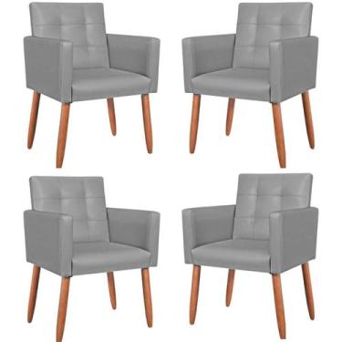 Imagem de Kit 4 Poltronas material sintético para Manicure Sala de Estar Decorat