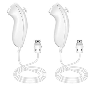 Imagem de NC Nunchuck Controller Joystick Gamepad Replacement for wii Nunchuck Controller, Compatible with Nintendo Wii & Wii U Video Game Gamepads. (White 2PCS)