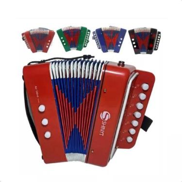 Imagem de Mini Acordeon Infantil Sanfona Gaita Brinquedo Educativo - Maxmidia