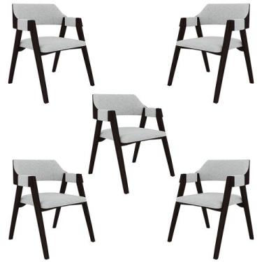 Imagem de Kit 5 Cadeiras Sala de Jantar e Jogos Carteados Madeira Maciça Poker L