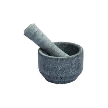 Imagem de Pilão Almofariz Socador Médio em Pedra Sabão 7 Cm - Industria São Jose