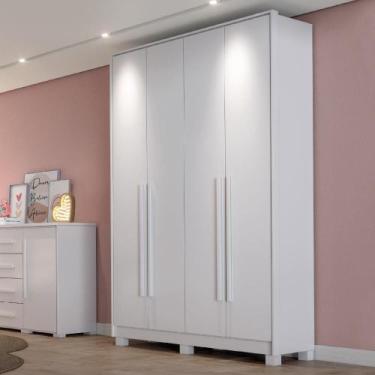 Imagem de Guarda Roupa Solteiro 4 Portas Rimo New Paranoá Móveis Rimo, Branco