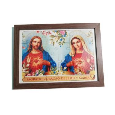 Imagem de Exclusivo Quebra-Cabeça 24 Peças Mdf Moldura Sagrado Coração - Reidope
