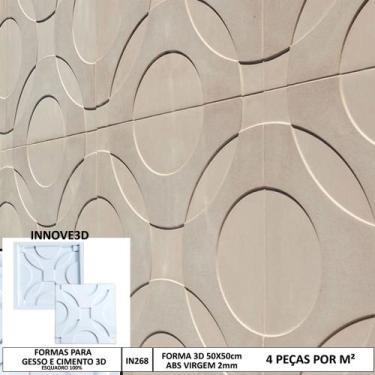 Imagem de Forma 3d molde para gesso 3d muralta 50x50cm em abs 2mm gesso / ciment